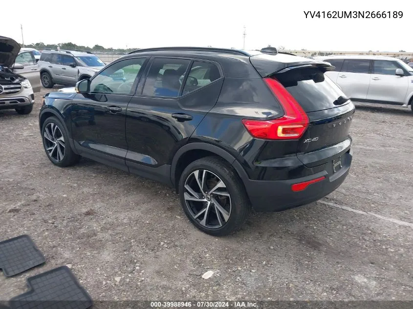 YV4162UM3N2666189 2022 Volvo Xc40 T5 R-Design