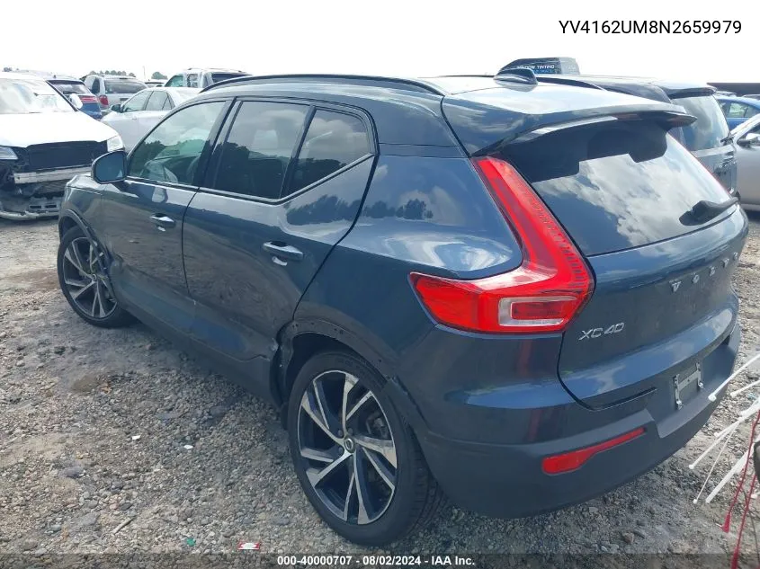 2022 Volvo Xc40 T5 R-Design VIN: YV4162UM8N2659979 Lot: 40000707