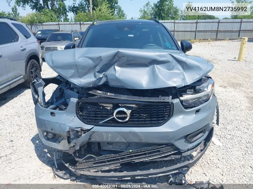 2022 Volvo Xc40 T5 R-Design VIN: YV4162UM8N2735992 Lot: 40069381