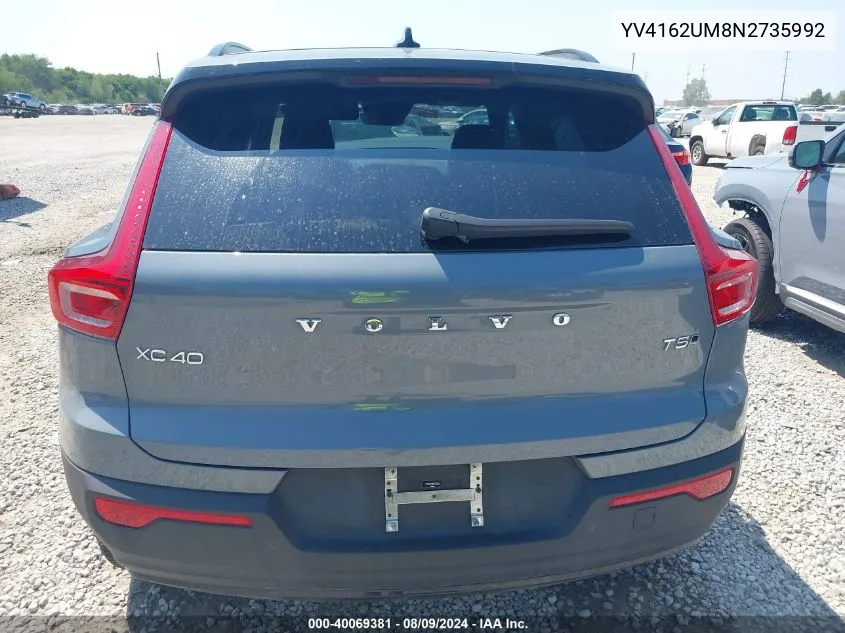 YV4162UM8N2735992 2022 Volvo Xc40 T5 R-Design