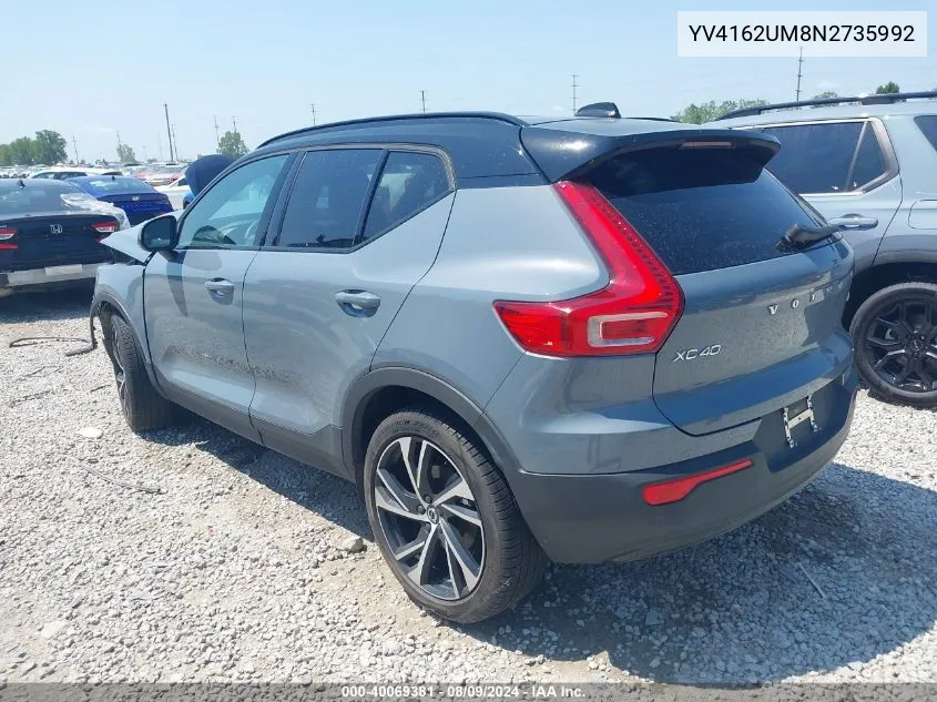 YV4162UM8N2735992 2022 Volvo Xc40 T5 R-Design