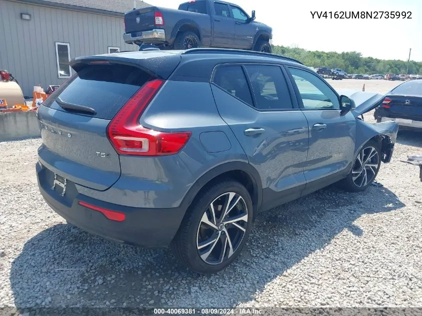 YV4162UM8N2735992 2022 Volvo Xc40 T5 R-Design