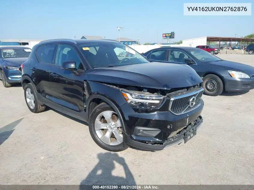 YV4162UK0N2762876 2022 Volvo Xc40 T5 Momentum