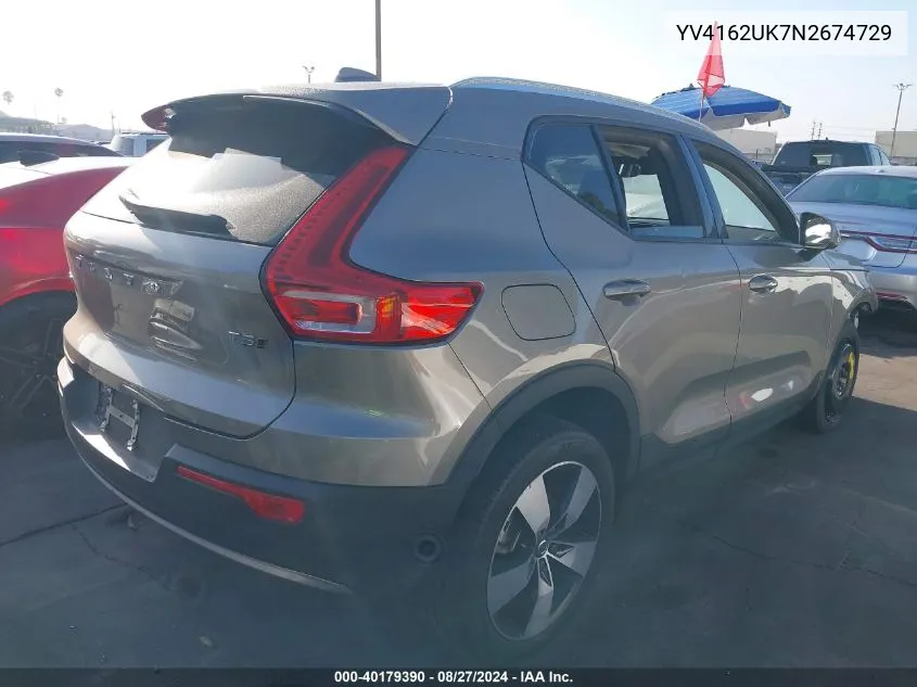 2022 Volvo Xc40 T5 Momentum VIN: YV4162UK7N2674729 Lot: 40179390