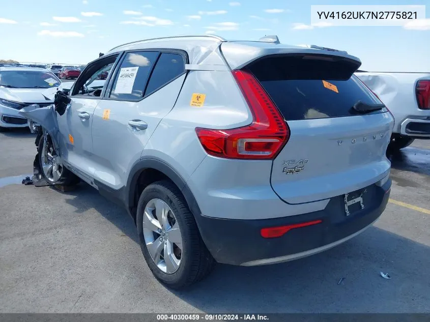 YV4162UK7N2775821 2022 Volvo Xc40 T5 Momentum