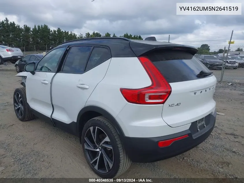 YV4162UM5N2641519 2022 Volvo Xc40 T5 R-Design