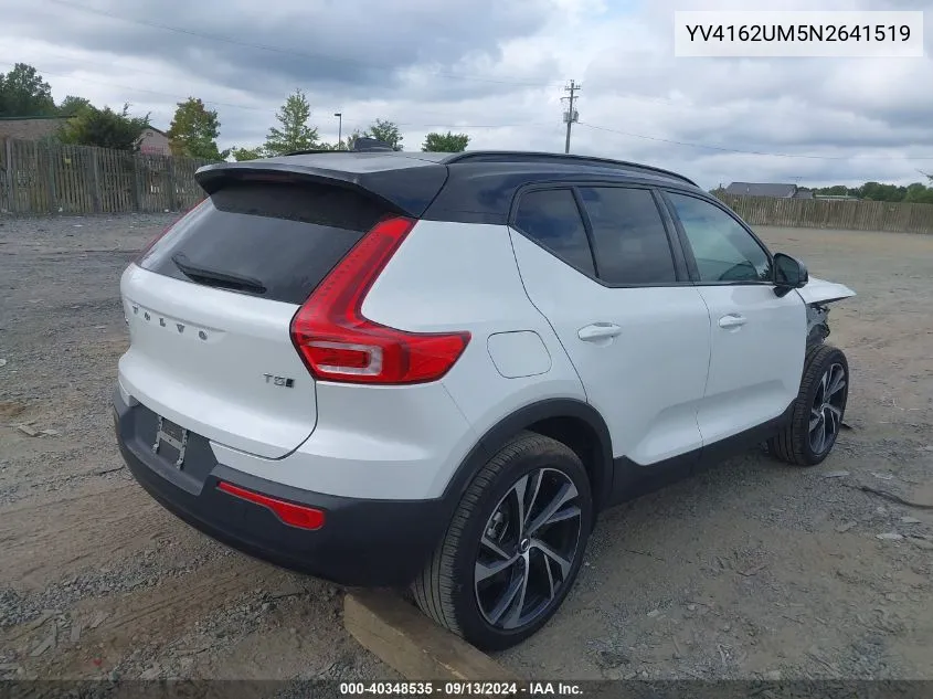 YV4162UM5N2641519 2022 Volvo Xc40 T5 R-Design