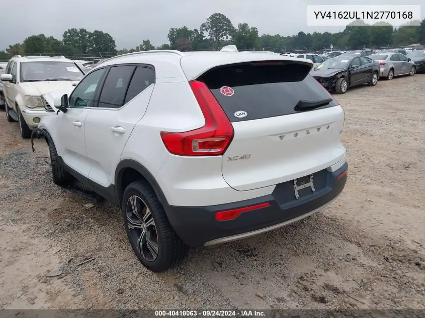 YV4162UL1N2770168 2022 Volvo Xc40 T5 Inscription