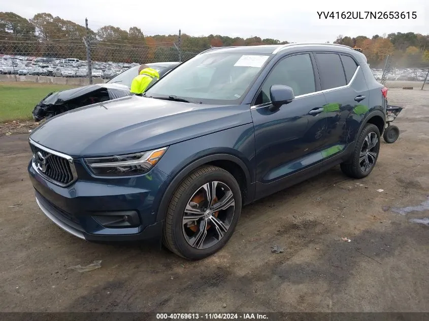 2022 Volvo Xc40 T5 Inscription VIN: YV4162UL7N2653615 Lot: 40769613