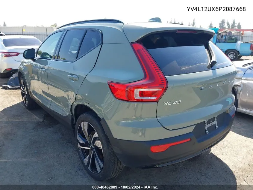 2023 Volvo Xc40 B5 Ultimate Dark Theme VIN: YV4L12UX6P2087668 Lot: 40462889