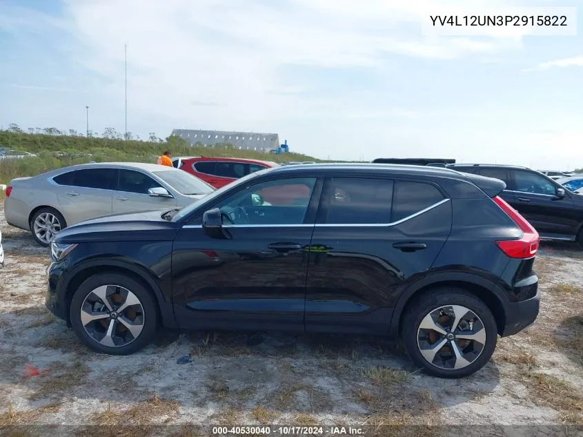 2023 Volvo Xc40 Plus VIN: YV4L12UN3P2915822 Lot: 40530040