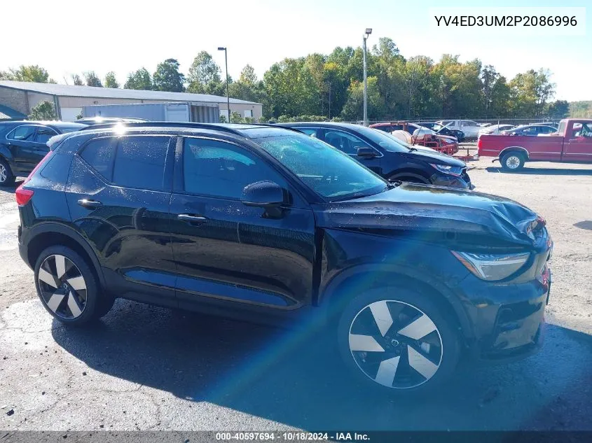 2023 Volvo Xc40 Recharge Pure Electric Twin Ultimate VIN: YV4ED3UM2P2086996 Lot: 40597694