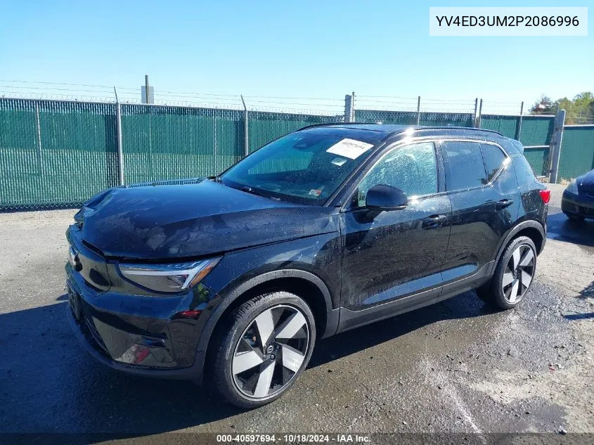 2023 Volvo Xc40 Recharge Pure Electric Twin Ultimate VIN: YV4ED3UM2P2086996 Lot: 40597694