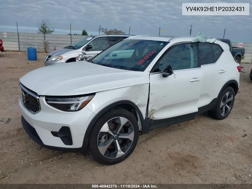 2023 Volvo Xc40 B4 Plus Bright Theme VIN: YV4K92HE1P2032431 Lot: 40842370