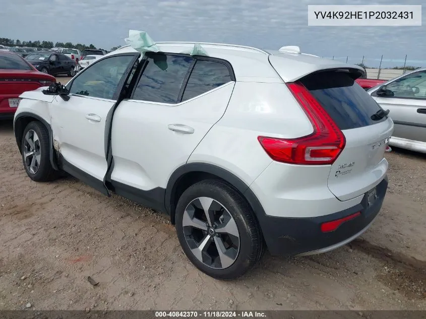 2023 Volvo Xc40 B4 Plus Bright Theme VIN: YV4K92HE1P2032431 Lot: 40842370