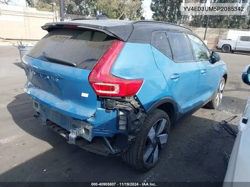 2023 Volvo Xc40 Recharge Pure Electric Twin Ultimate VIN: YV4ED3UM5P2085342 Lot: 40905807