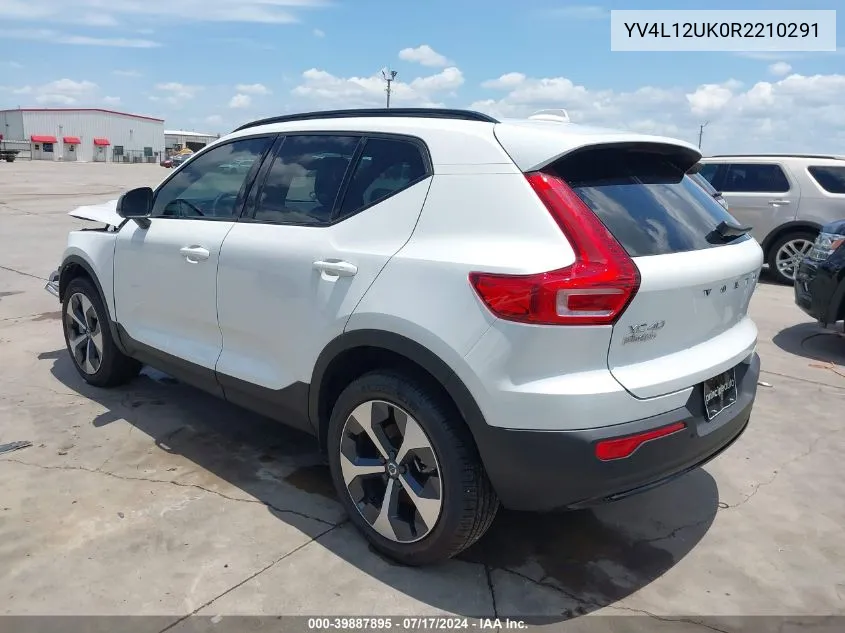 2024 Volvo Xc40 B5 Core Dark Theme VIN: YV4L12UK0R2210291 Lot: 39887895