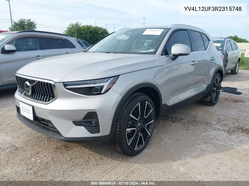 2024 Volvo Xc40 B5 Ultimate Bright Theme VIN: YV4L12UF3R2315748 Lot: 39888615