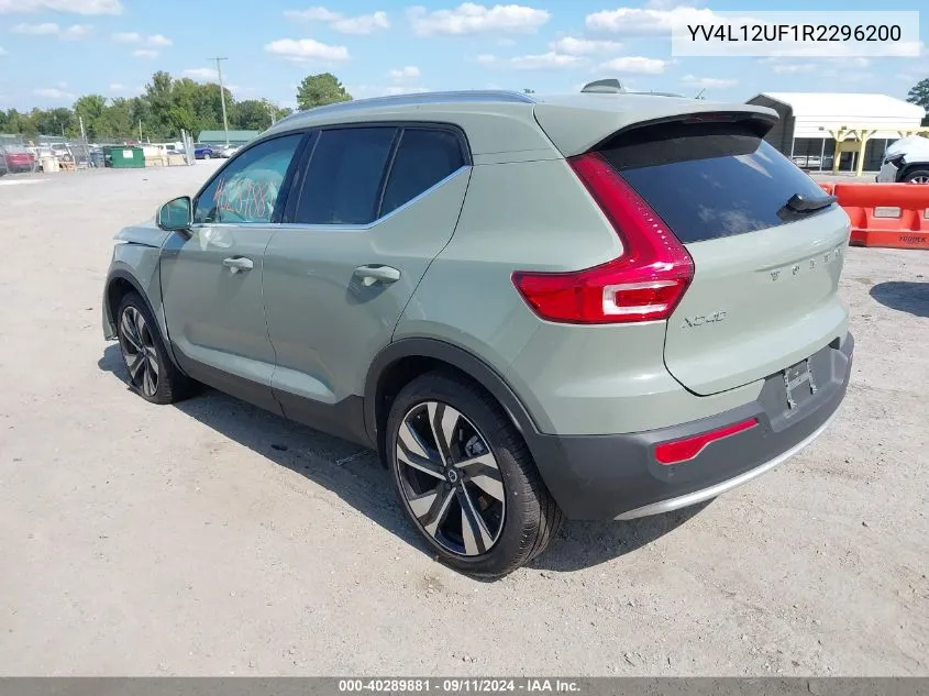 2024 Volvo Xc40 B5 Ultimate Bright Theme VIN: YV4L12UF1R2296200 Lot: 40289881