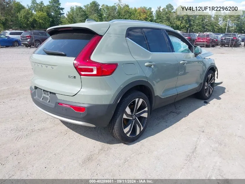 2024 Volvo Xc40 B5 Ultimate Bright Theme VIN: YV4L12UF1R2296200 Lot: 40289881