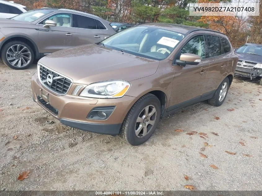 2010 Volvo Xc60 3.2 VIN: YV4982DZ7A2107408 Lot: 40807101