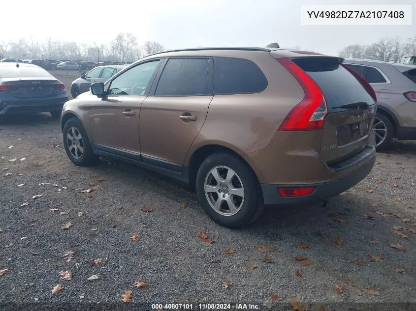 2010 Volvo Xc60 3.2 VIN: YV4982DZ7A2107408 Lot: 40807101