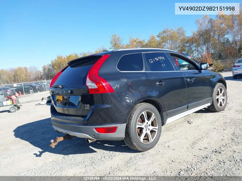 2011 Volvo Xc60 T6 Level Iii VIN: YV4902DZ9B2151998 Lot: 12136394