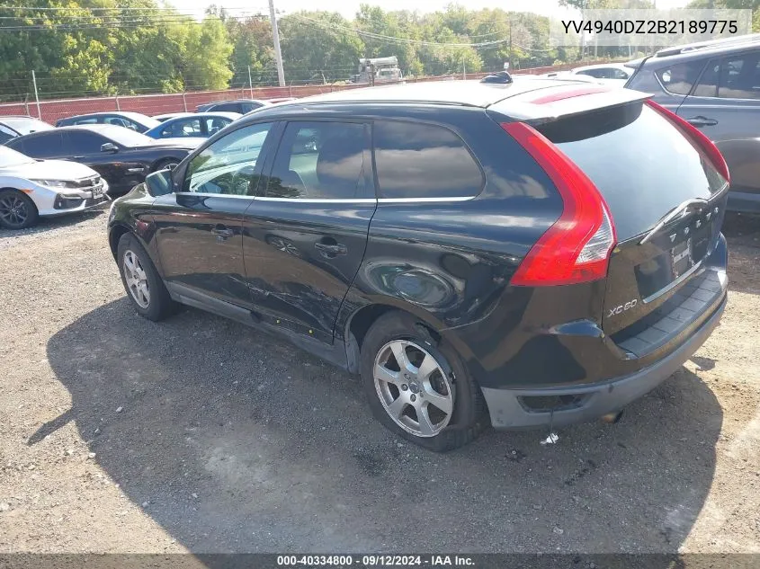 2011 Volvo Xc60 3.2 VIN: YV4940DZ2B2189775 Lot: 40334800