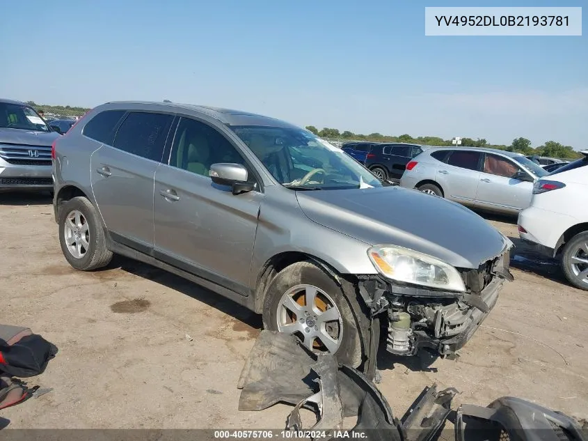 2011 Volvo Xc60 3.2 VIN: YV4952DL0B2193781 Lot: 40575706