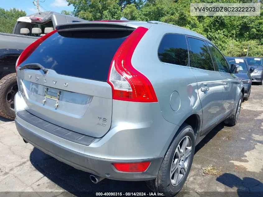 2012 Volvo Xc60 T6/T6 Platinum/T6 Premier Plus/T6 R-Design/T6 R-Design Platinum/T6 R-Design Premier Plus VIN: YV4902DZ8C2322273 Lot: 40090315