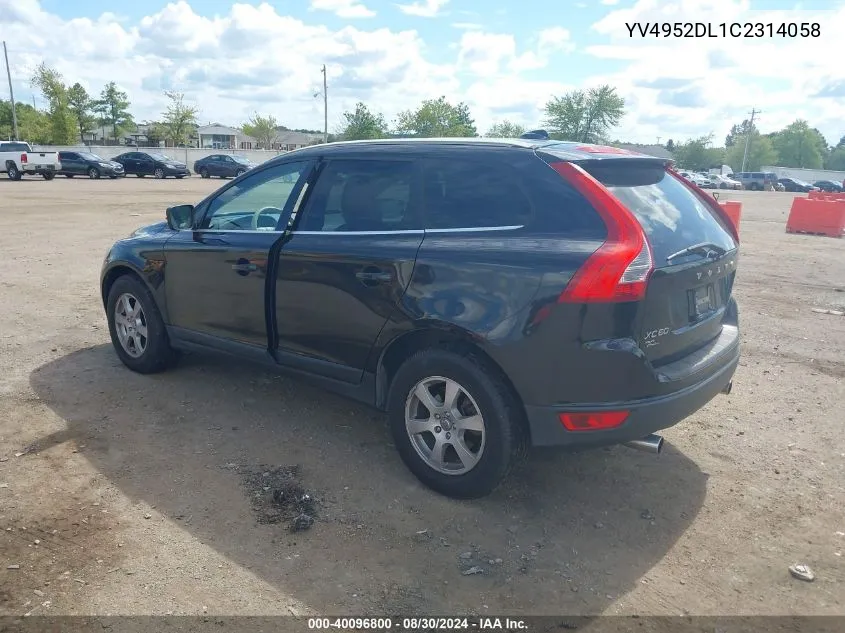 2012 Volvo Xc60 3.2/3.2 Platinum/3.2 Premier/3.2 Premier Plus VIN: YV4952DL1C2314058 Lot: 40096800