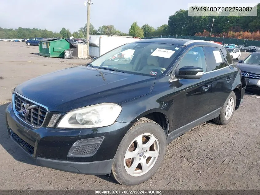 2012 Volvo Xc60 3.2 Premier VIN: YV4940DZ6C2293087 Lot: 40199707