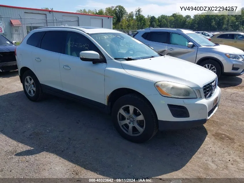 YV4940DZXC2294257 2012 Volvo Xc60 3.2/3.2 Platinum/3.2 Premier/3.2 Premier Plus