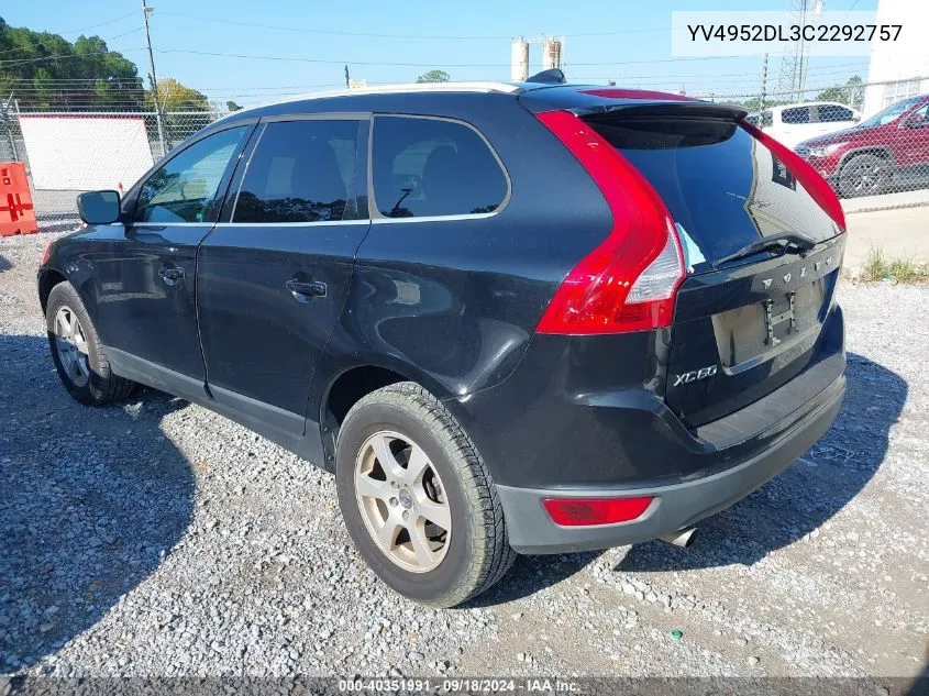 2012 Volvo Xc60 3.2 VIN: YV4952DL3C2292757 Lot: 40351991