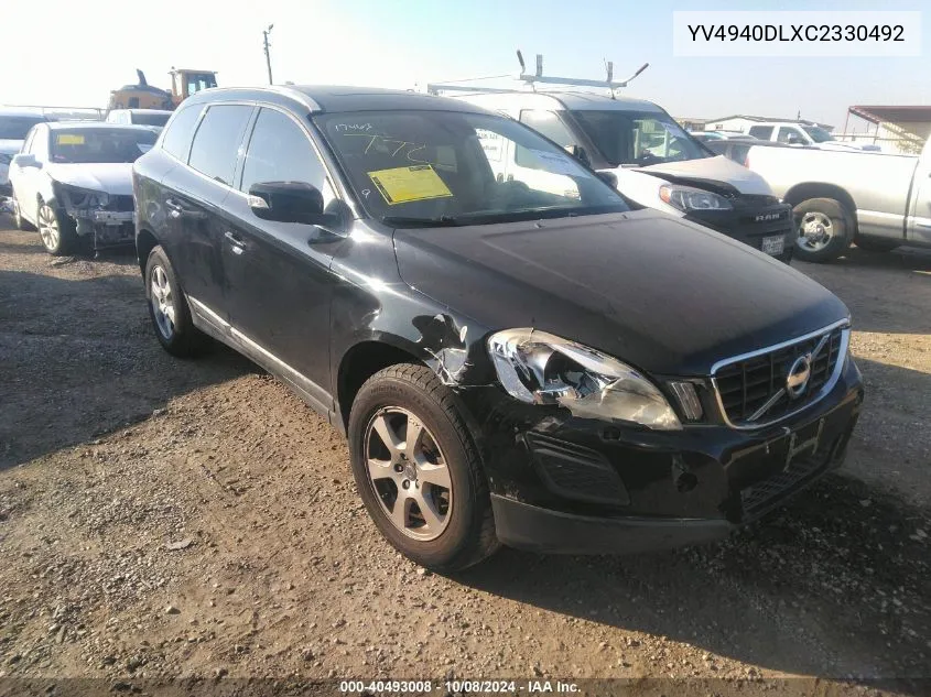 2012 Volvo Xc60 3.2 VIN: YV4940DLXC2330492 Lot: 40493008