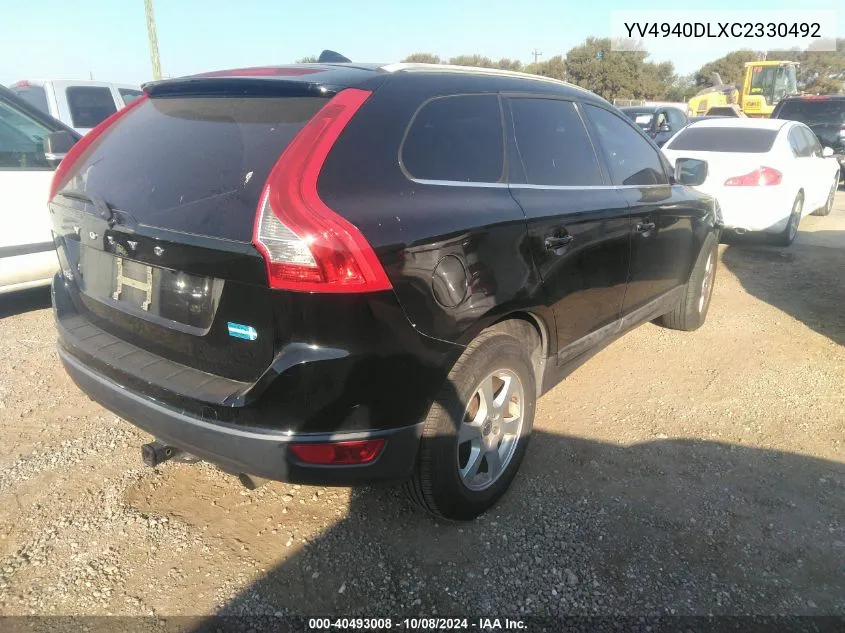 2012 Volvo Xc60 3.2 VIN: YV4940DLXC2330492 Lot: 40493008