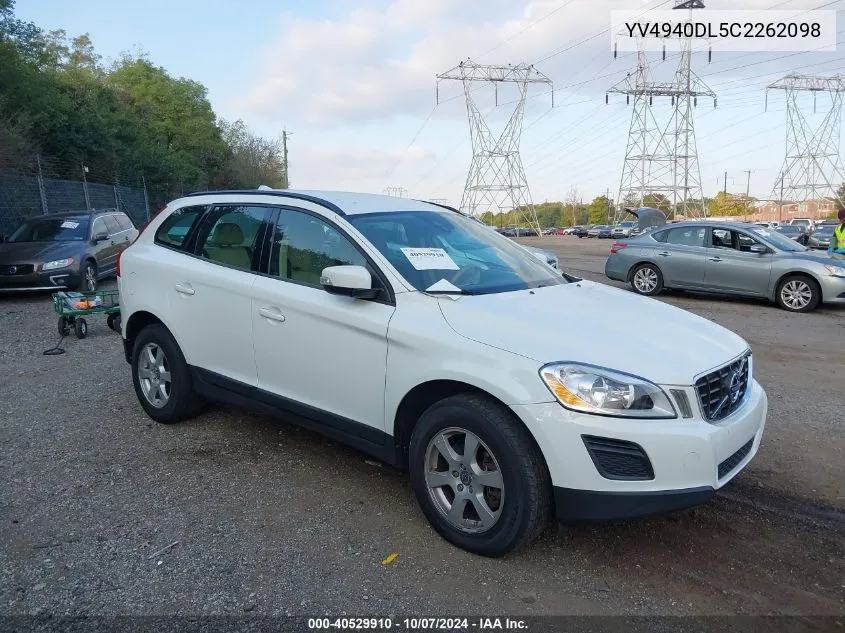 2012 Volvo Xc60 3.2 VIN: YV4940DL5C2262098 Lot: 40529910