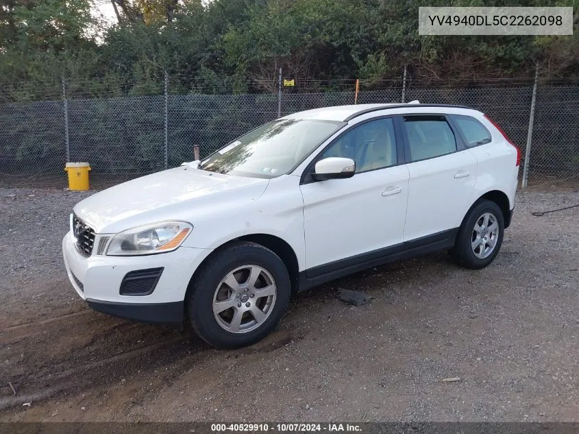 2012 Volvo Xc60 3.2 VIN: YV4940DL5C2262098 Lot: 40529910