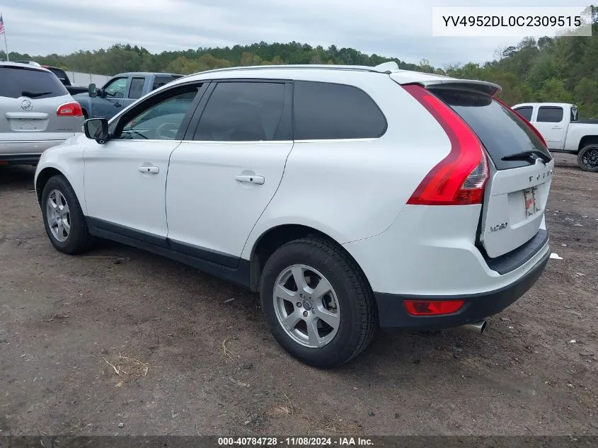 2012 Volvo Xc60 3.2/3.2 Platinum/3.2 Premier/3.2 Premier Plus VIN: YV4952DL0C2309515 Lot: 40784728