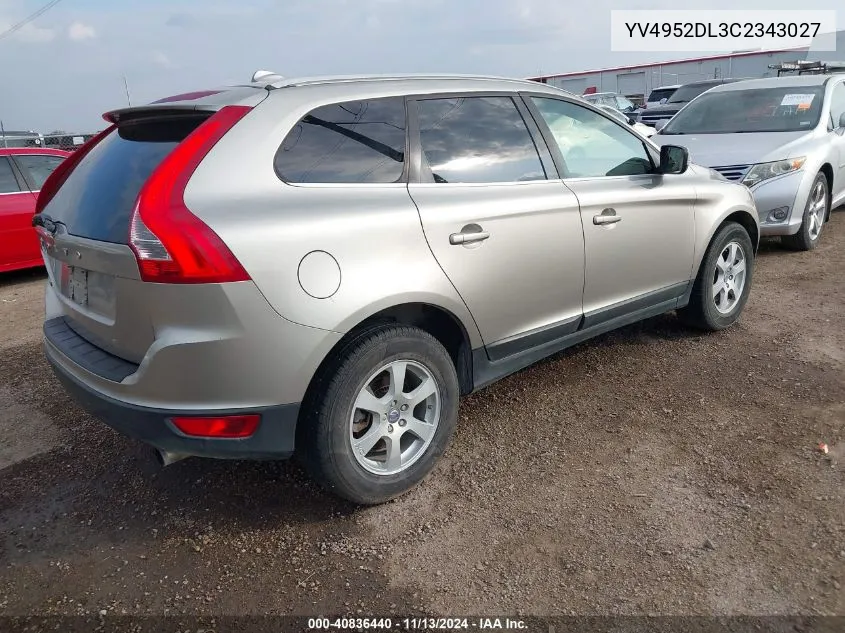 YV4952DL3C2343027 2012 Volvo Xc60 3.2/3.2 Platinum/3.2 Premier/3.2 Premier Plus