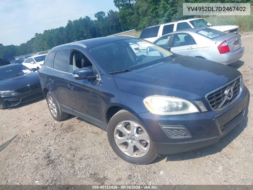 2013 Volvo Xc60 3.2/3.2 Platinum/3.2 Premier/3.2 Premier Plus VIN: YV4952DL7D2467402 Lot: 40122426