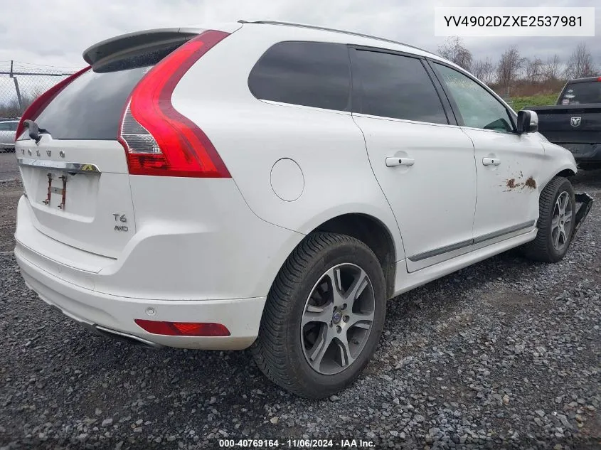 2014 Volvo Xc60 T6 R-Design Platinum VIN: YV4902DZXE2537981 Lot: 40769164