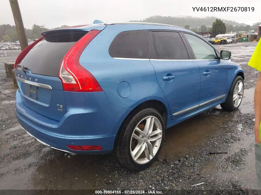 YV4612RMXF2670819 2015 Volvo Xc60 T5 Platinum