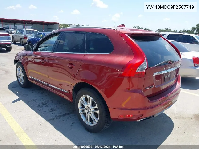 2015 Volvo Xc60 T5 Premier Plus VIN: YV440MDC9F2567749 Lot: 40096599