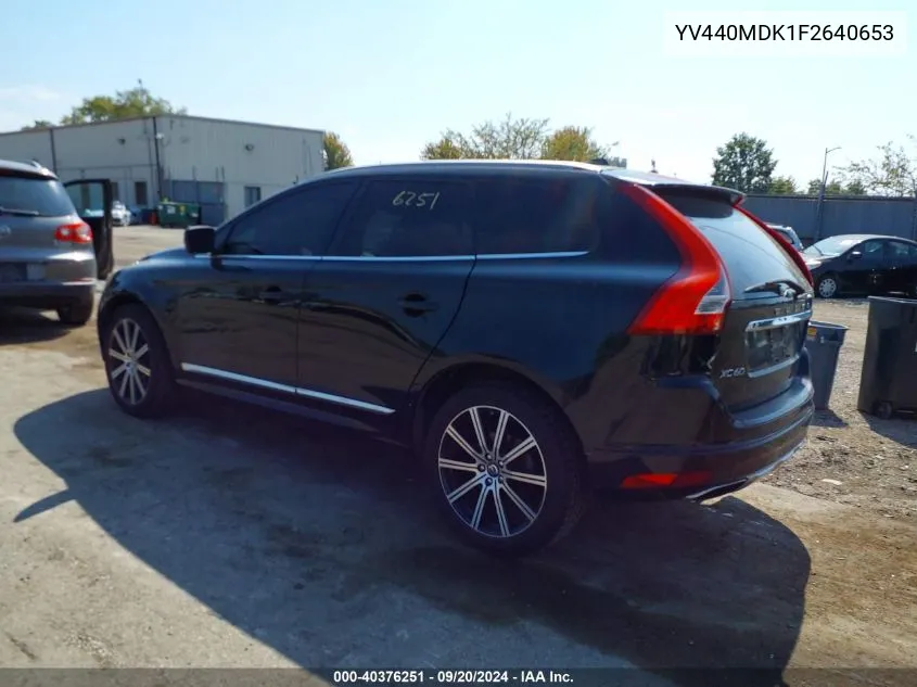 2015 Volvo Xc60 T5 Premier VIN: YV440MDK1F2640653 Lot: 40376251