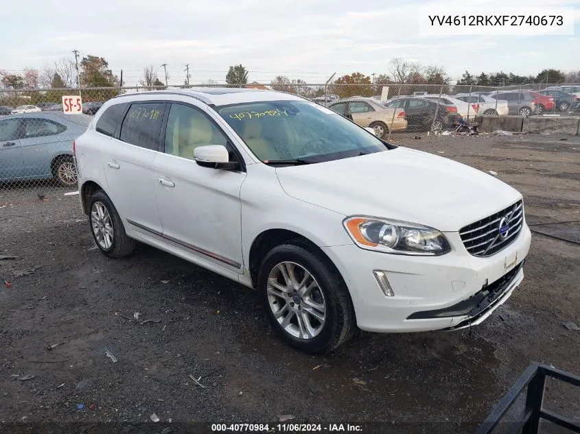 2015 Volvo Xc60 T5/T5 Premier VIN: YV4612RKXF2740673 Lot: 40770984