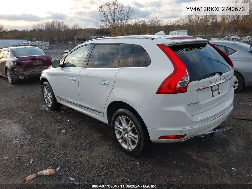 2015 Volvo Xc60 T5/T5 Premier VIN: YV4612RKXF2740673 Lot: 40770984