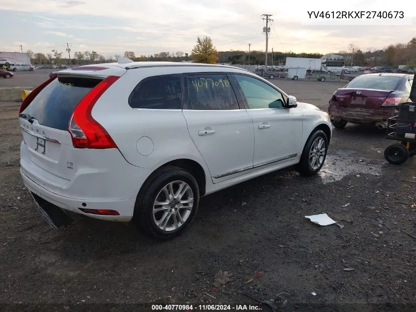 2015 Volvo Xc60 T5/T5 Premier VIN: YV4612RKXF2740673 Lot: 40770984