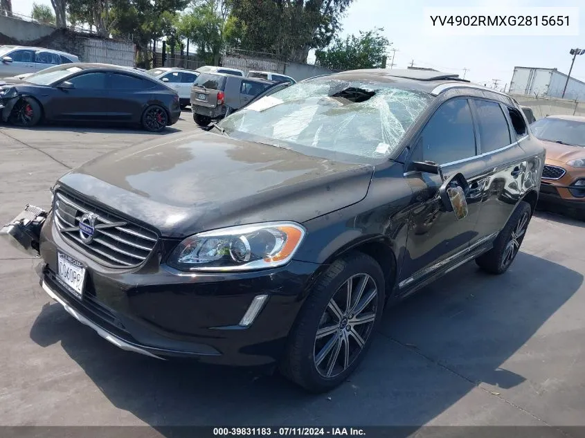 2016 Volvo Xc60 T6 Platinum VIN: YV4902RMXG2815651 Lot: 39831183