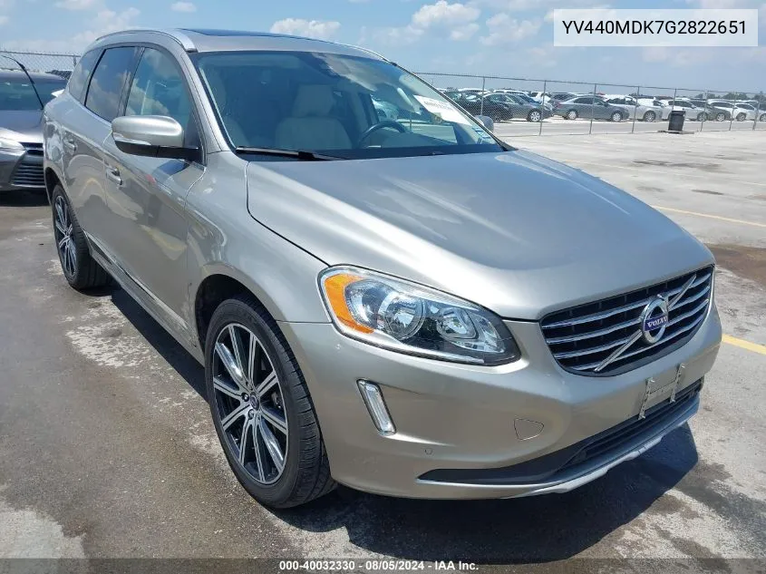 2016 Volvo Xc60 T5 Drive-E Premier VIN: YV440MDK7G2822651 Lot: 40032330